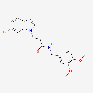 molecular formula C20H21BrN2O3 B10991124 3-(6-bromo-1H-indol-1-yl)-N-(3,4-dimethoxybenzyl)propanamide 