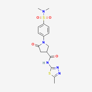 1-[4-(dimethylsulfamoyl)phenyl]-N-[(2E)-5-methyl-1,3,4-thiadiazol-2(3H)-ylidene]-5-oxopyrrolidine-3-carboxamide