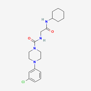 molecular formula C19H27ClN4O2 B10991138 4-(3-chlorophenyl)-N-[2-(cyclohexylamino)-2-oxoethyl]piperazine-1-carboxamide 