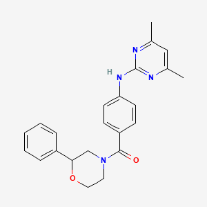 molecular formula C23H24N4O2 B10991148 {4-[(4,6-Dimethylpyrimidin-2-yl)amino]phenyl}(2-phenylmorpholin-4-yl)methanone 