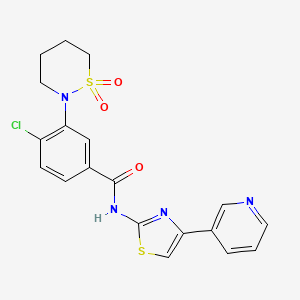 molecular formula C19H17ClN4O3S2 B10991172 4-chloro-3-(1,1-dioxido-1,2-thiazinan-2-yl)-N-[(2Z)-4-(pyridin-3-yl)-1,3-thiazol-2(3H)-ylidene]benzamide 