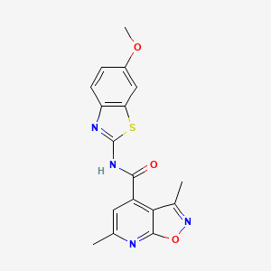 N-[(2Z)-6-methoxy-1,3-benzothiazol-2(3H)-ylidene]-3,6-dimethyl[1,2]oxazolo[5,4-b]pyridine-4-carboxamide