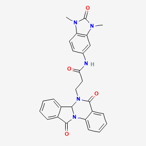 N-(1,3-dimethyl-2-oxo-2,3-dihydro-1H-benzimidazol-5-yl)-3-(5,11-dioxo-6a,11-dihydroisoindolo[2,1-a]quinazolin-6(5H)-yl)propanamide