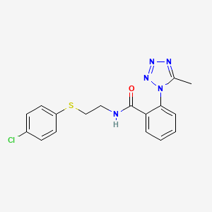 molecular formula C17H16ClN5OS B10991206 N-{2-[(4-chlorophenyl)sulfanyl]ethyl}-2-(5-methyl-1H-tetrazol-1-yl)benzamide 