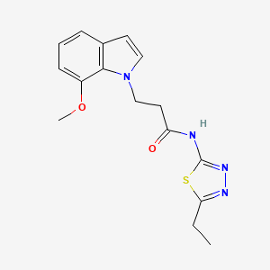 molecular formula C16H18N4O2S B10991211 N-(5-ethyl-1,3,4-thiadiazol-2-yl)-3-(7-methoxy-1H-indol-1-yl)propanamide 