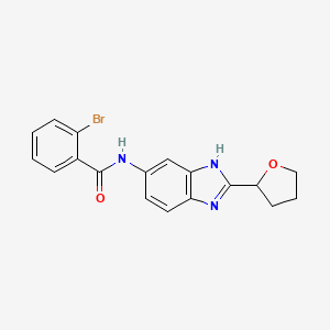 2-bromo-N-[2-(tetrahydrofuran-2-yl)-1H-benzimidazol-5-yl]benzamide