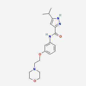 molecular formula C19H26N4O3 B10991216 N-{3-[2-(morpholin-4-yl)ethoxy]phenyl}-5-(propan-2-yl)-1H-pyrazole-3-carboxamide 