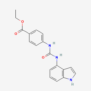 molecular formula C18H17N3O3 B10991270 ethyl 4-(3-(1H-indol-4-yl)ureido)benzoate 