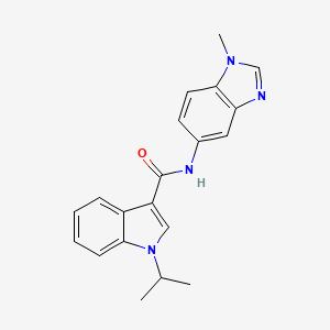 molecular formula C20H20N4O B10991272 N-(1-methyl-1H-benzimidazol-5-yl)-1-(propan-2-yl)-1H-indole-3-carboxamide 