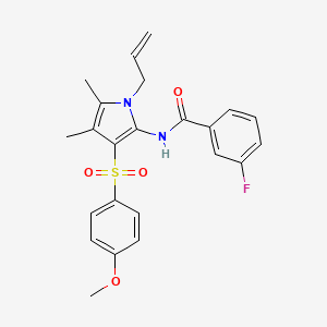 3-fluoro-N-{3-[(4-methoxyphenyl)sulfonyl]-4,5-dimethyl-1-(prop-2-en-1-yl)-1H-pyrrol-2-yl}benzamide