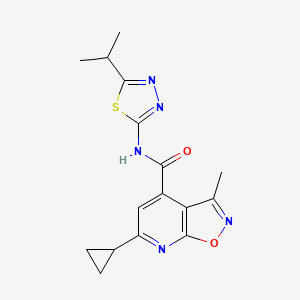 6-cyclopropyl-3-methyl-N-[(2E)-5-(propan-2-yl)-1,3,4-thiadiazol-2(3H)-ylidene][1,2]oxazolo[5,4-b]pyridine-4-carboxamide