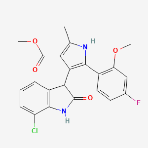 methyl 4-(7-chloro-2-oxo-2,3-dihydro-1H-indol-3-yl)-5-(4-fluoro-2-methoxyphenyl)-2-methyl-1H-pyrrole-3-carboxylate