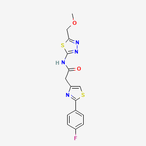 2-[2-(4-fluorophenyl)-1,3-thiazol-4-yl]-N-[(2E)-5-(methoxymethyl)-1,3,4-thiadiazol-2(3H)-ylidene]acetamide