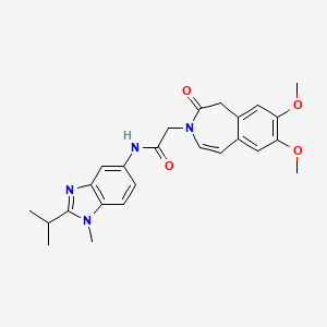 2-(7,8-dimethoxy-2-oxo-1,2-dihydro-3H-3-benzazepin-3-yl)-N-[1-methyl-2-(propan-2-yl)-1H-benzimidazol-5-yl]acetamide