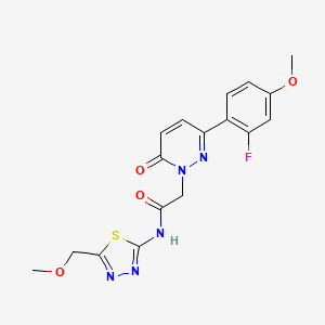 2-[3-(2-fluoro-4-methoxyphenyl)-6-oxopyridazin-1(6H)-yl]-N-[(2E)-5-(methoxymethyl)-1,3,4-thiadiazol-2(3H)-ylidene]acetamide