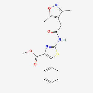 molecular formula C18H17N3O4S B10991405 methyl (2Z)-2-{[(3,5-dimethyl-1,2-oxazol-4-yl)acetyl]imino}-5-phenyl-2,3-dihydro-1,3-thiazole-4-carboxylate 