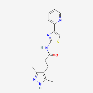 3-(3,5-dimethyl-1H-pyrazol-4-yl)-N-[4-(pyridin-2-yl)-1,3-thiazol-2-yl]propanamide