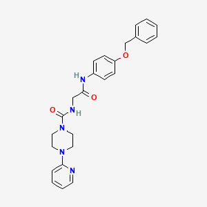 molecular formula C25H27N5O3 B10991418 N-(2-((4-(benzyloxy)phenyl)amino)-2-oxoethyl)-4-(pyridin-2-yl)piperazine-1-carboxamide 