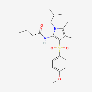 N-{3-[(4-methoxyphenyl)sulfonyl]-4,5-dimethyl-1-(2-methylpropyl)-1H-pyrrol-2-yl}butanamide