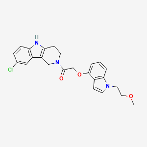 molecular formula C24H24ClN3O3 B10991438 1-(8-chloro-1,3,4,5-tetrahydro-2H-pyrido[4,3-b]indol-2-yl)-2-{[1-(2-methoxyethyl)-1H-indol-4-yl]oxy}ethanone 