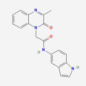 molecular formula C19H16N4O2 B10991446 N-(1H-indol-5-yl)-2-(3-methyl-2-oxoquinoxalin-1(2H)-yl)acetamide 