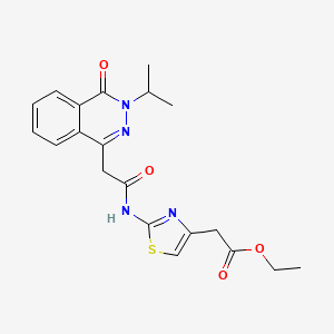 ethyl [(2Z)-2-({[4-oxo-3-(propan-2-yl)-3,4-dihydrophthalazin-1-yl]acetyl}imino)-2,3-dihydro-1,3-thiazol-4-yl]acetate