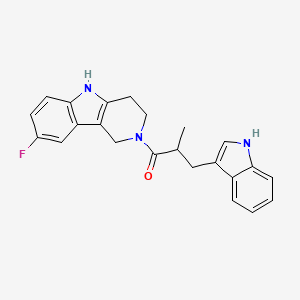 molecular formula C23H22FN3O B10991448 1-(8-fluoro-1,3,4,5-tetrahydro-2H-pyrido[4,3-b]indol-2-yl)-3-(1H-indol-3-yl)-2-methylpropan-1-one 