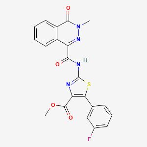 Methyl 5-(3-fluorophenyl)-2-{[(3-methyl-4-oxo-3,4-dihydrophthalazin-1-yl)carbonyl]amino}-1,3-thiazole-4-carboxylate