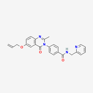 molecular formula C25H22N4O3 B10991467 4-[2-methyl-4-oxo-6-(prop-2-en-1-yloxy)quinazolin-3(4H)-yl]-N-(pyridin-2-ylmethyl)benzamide 