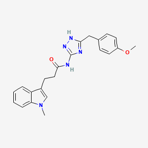 N-[3-(4-methoxybenzyl)-1H-1,2,4-triazol-5-yl]-3-(1-methyl-1H-indol-3-yl)propanamide