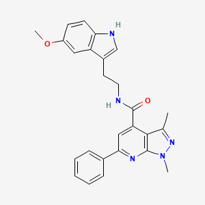 molecular formula C26H25N5O2 B10991476 N-[2-(5-methoxy-1H-indol-3-yl)ethyl]-1,3-dimethyl-6-phenyl-1H-pyrazolo[3,4-b]pyridine-4-carboxamide 