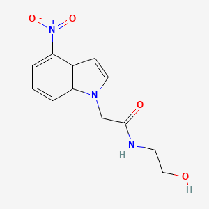 molecular formula C12H13N3O4 B10991480 N-(2-hydroxyethyl)-2-(4-nitro-1H-indol-1-yl)acetamide 