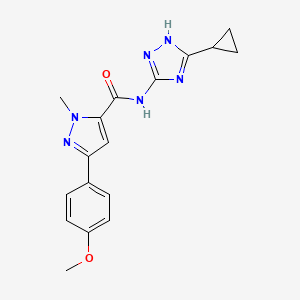 molecular formula C17H18N6O2 B10991484 N-(3-cyclopropyl-1H-1,2,4-triazol-5-yl)-3-(4-methoxyphenyl)-1-methyl-1H-pyrazole-5-carboxamide 