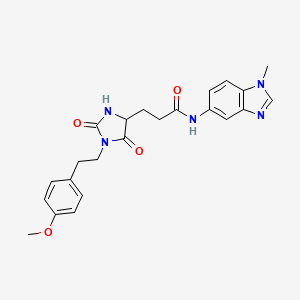 3-{1-[2-(4-methoxyphenyl)ethyl]-2,5-dioxoimidazolidin-4-yl}-N-(1-methyl-1H-benzimidazol-5-yl)propanamide