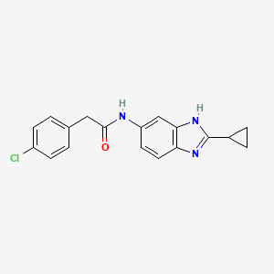 2-(4-chlorophenyl)-N-(2-cyclopropyl-1H-benzimidazol-5-yl)acetamide