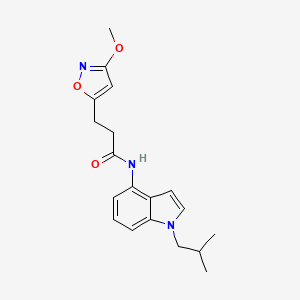 3-(3-methoxy-1,2-oxazol-5-yl)-N-[1-(2-methylpropyl)-1H-indol-4-yl]propanamide