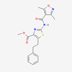 Methyl 2-{[(3,5-dimethyl-1,2-oxazol-4-yl)carbonyl]amino}-5-(2-phenylethyl)-1,3-thiazole-4-carboxylate