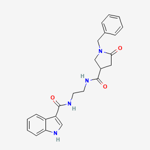 molecular formula C23H24N4O3 B10991577 N-(2-{[(1-benzyl-5-oxopyrrolidin-3-yl)carbonyl]amino}ethyl)-1H-indole-3-carboxamide 