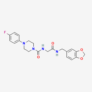 N-{2-[(1,3-benzodioxol-5-ylmethyl)amino]-2-oxoethyl}-4-(4-fluorophenyl)piperazine-1-carboxamide