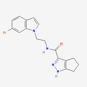 molecular formula C17H17BrN4O B10991630 N-[2-(6-bromo-1H-indol-1-yl)ethyl]-2,4,5,6-tetrahydrocyclopenta[c]pyrazole-3-carboxamide 