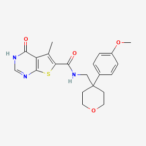 4-hydroxy-N-{[4-(4-methoxyphenyl)tetrahydro-2H-pyran-4-yl]methyl}-5-methylthieno[2,3-d]pyrimidine-6-carboxamide