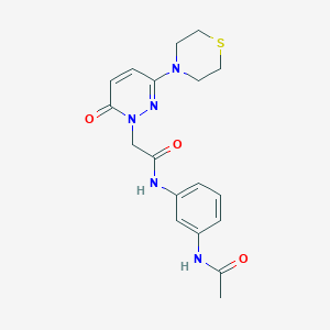 molecular formula C18H21N5O3S B10991646 N-[3-(acetylamino)phenyl]-2-[6-oxo-3-(thiomorpholin-4-yl)pyridazin-1(6H)-yl]acetamide 