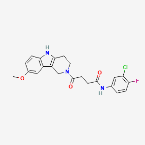 N-(3-chloro-4-fluorophenyl)-4-(8-methoxy-1,3,4,5-tetrahydro-2H-pyrido[4,3-b]indol-2-yl)-4-oxobutanamide