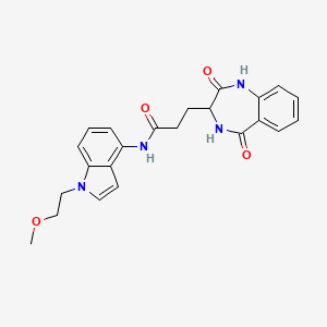 molecular formula C23H24N4O4 B10991675 3-(2,5-dioxo-2,3,4,5-tetrahydro-1H-1,4-benzodiazepin-3-yl)-N-[1-(2-methoxyethyl)-1H-indol-4-yl]propanamide 