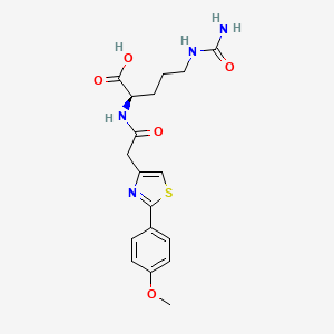 molecular formula C18H22N4O5S B10991676 N~5~-carbamoyl-N~2~-{[2-(4-methoxyphenyl)-1,3-thiazol-4-yl]acetyl}-D-ornithine 