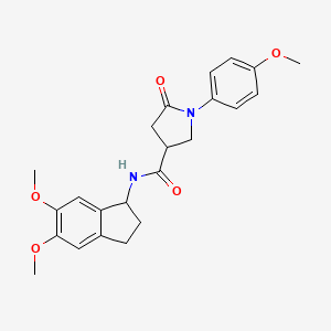 N-(5,6-Dimethoxy-2,3-dihydro-1H-inden-1-YL)-1-(4-methoxyphenyl)-5-oxo-3-pyrrolidinecarboxamide