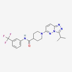 molecular formula C21H23F3N6O B10991683 1-[3-(propan-2-yl)[1,2,4]triazolo[4,3-b]pyridazin-6-yl]-N-[3-(trifluoromethyl)phenyl]piperidine-4-carboxamide 