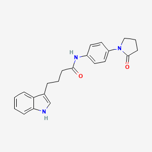 molecular formula C22H23N3O2 B10991705 4-(1H-indol-3-yl)-N-[4-(2-oxopyrrolidin-1-yl)phenyl]butanamide 