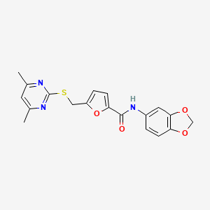 N-(1,3-benzodioxol-5-yl)-5-{[(4,6-dimethylpyrimidin-2-yl)sulfanyl]methyl}furan-2-carboxamide