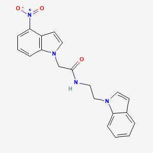 molecular formula C20H18N4O3 B10991740 N-[2-(1H-indol-1-yl)ethyl]-2-(4-nitro-1H-indol-1-yl)acetamide 